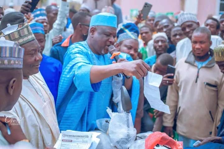 ALTRUIST SUPPORTS 100 RESIDENTS WITH 50,000 EACH AND EIGHT MOTORCYCLES IN KAUGAMA.