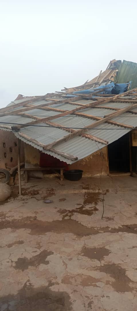Heavy Windstorm Destroyed Houses ,Students Hostel In kaugama ,Council Chairman , Pledges Support To The Victims
